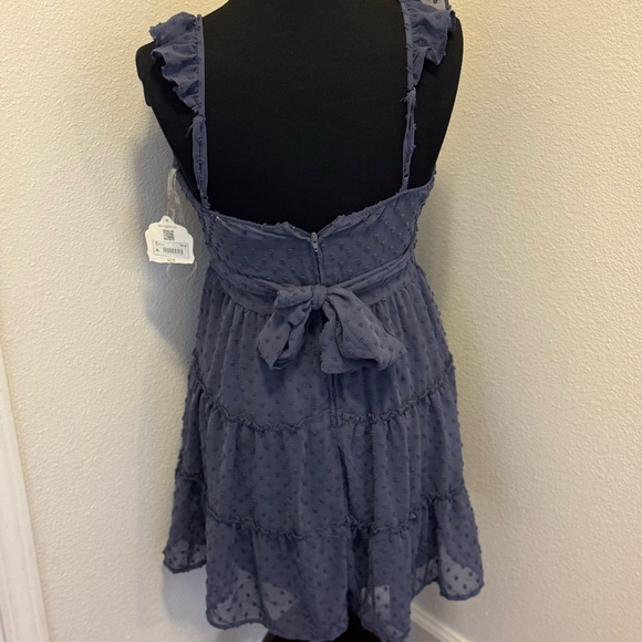 Altard State Blue Ruffled Flounce Dress Layered Tiered Sleeveless M NEW $69 - Picture 6 of 7